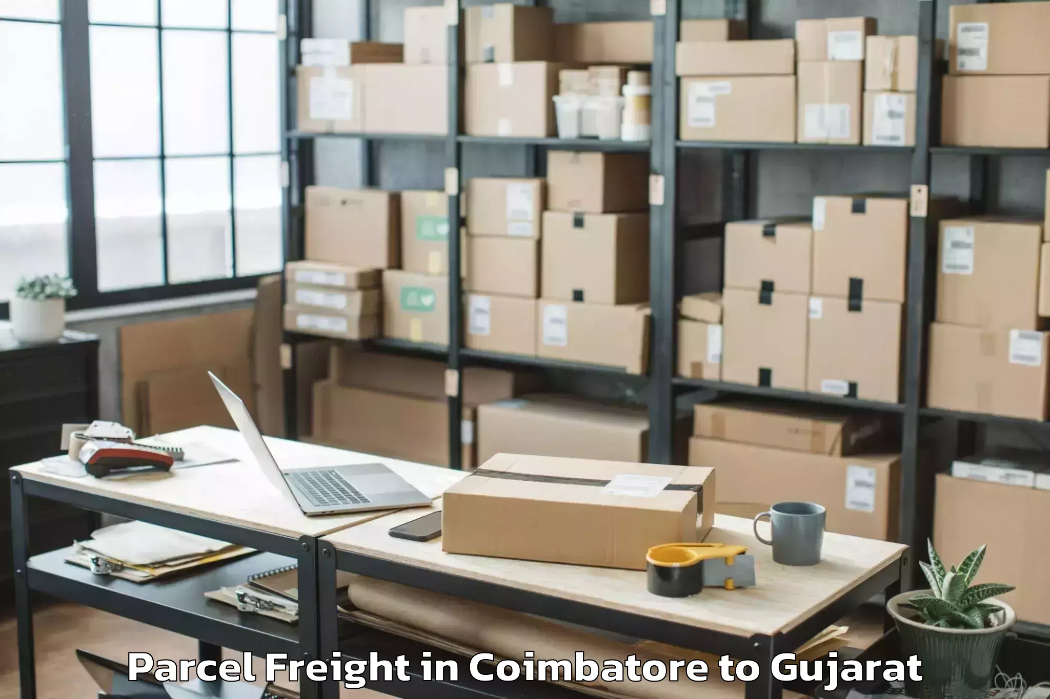 Reliable Coimbatore to Bhavnagar Airport Bhu Parcel Freight